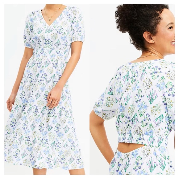 LOFT Dresses & Skirts - New Cutout Back Tiered Midi Dress ✨